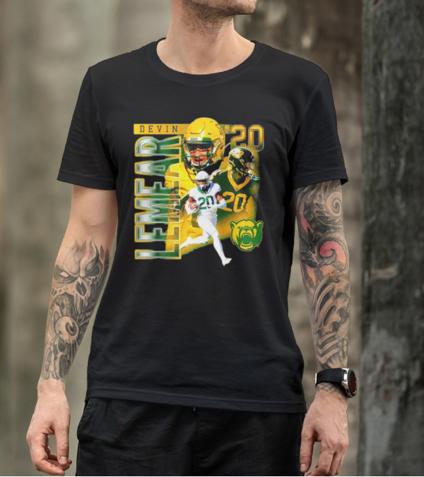 Devin Lemear 20 Baylor Bears Football Player Collage T-Shirt