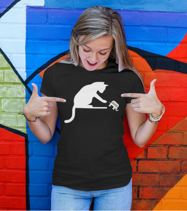 Childless Cat Lady Drop The Hate With Cat Playing With Republican Elephant T-Shirt