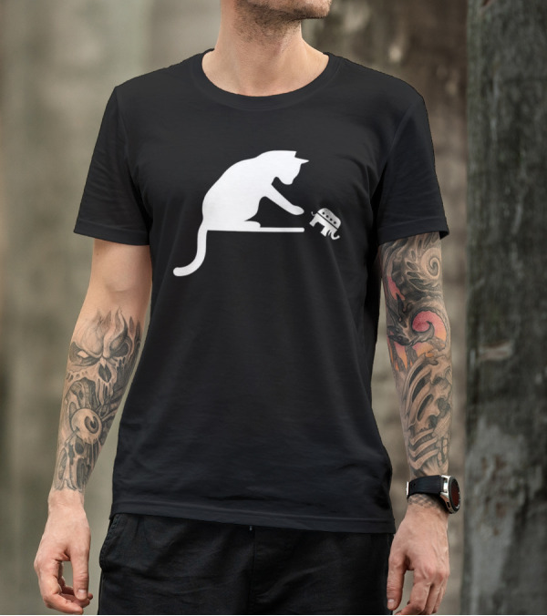 Childless Cat Lady Drop The Hate With Cat Playing With Republican Elephant T-Shirt