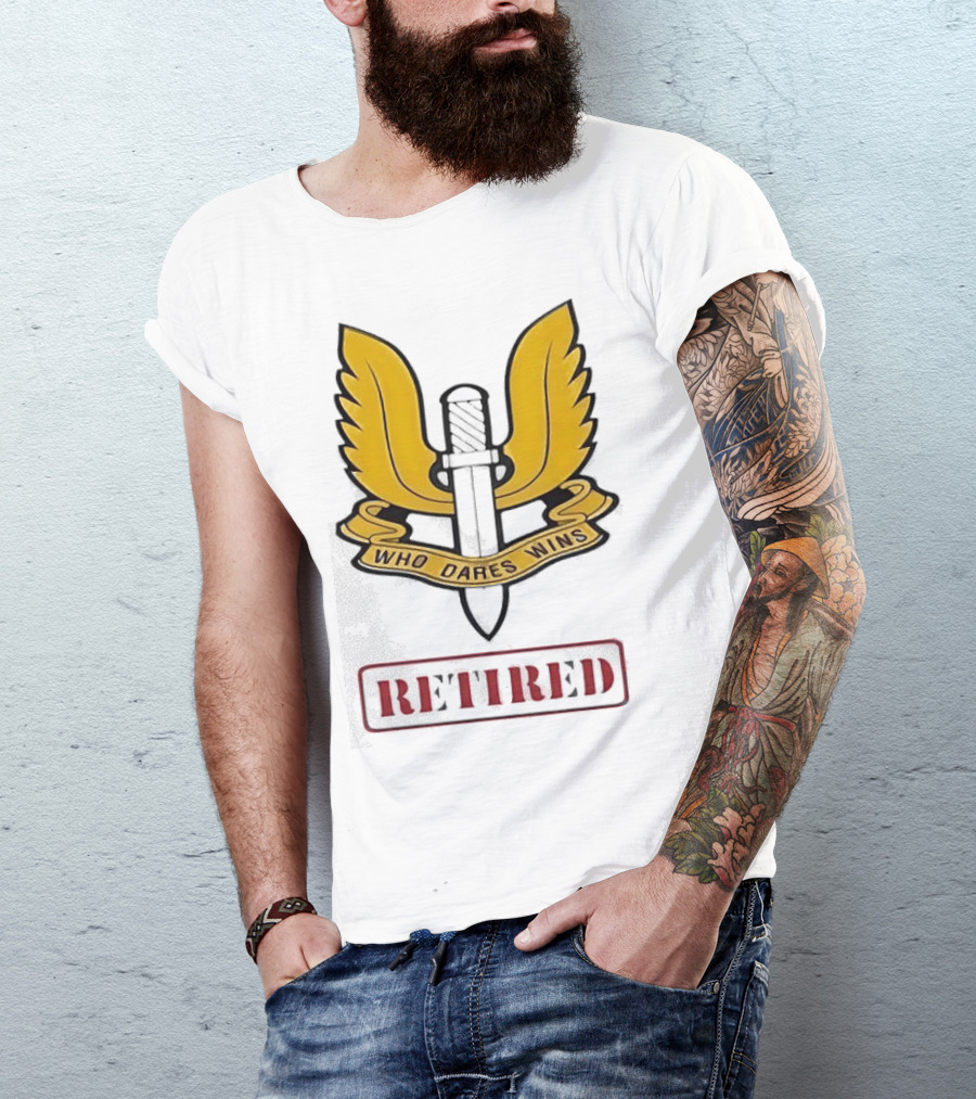 Who Dares Wins Retired SAS Regiment Badge T-Shirt
