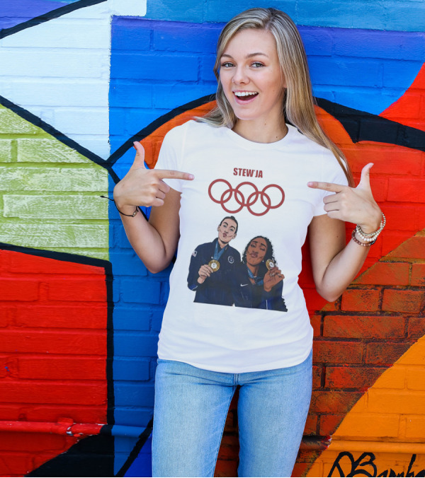 Stewja Olympic Rings A'Ja Wilson Breanna Stewart T-Shirt