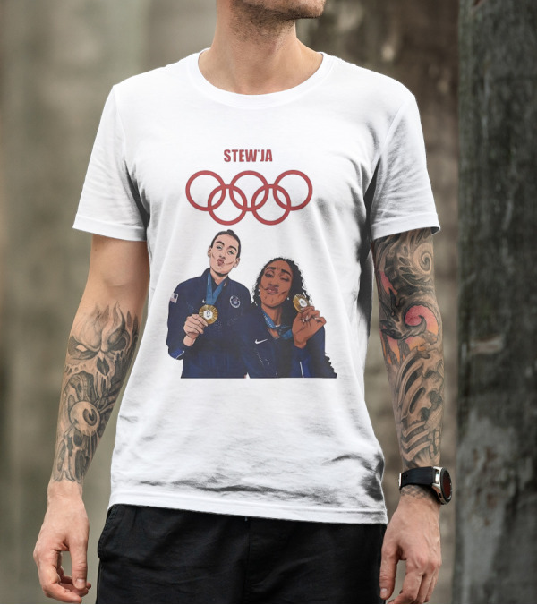 Stewja Olympic Rings A'Ja Wilson Breanna Stewart T-Shirt
