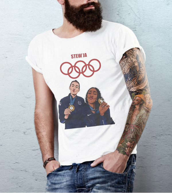 Stewja Olympic Rings A'Ja Wilson Breanna Stewart T-Shirt