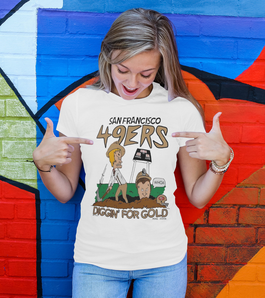 San Francisco 49ers Diggin' For Gold NFL X Beavis And Butt-Head T-Shirt