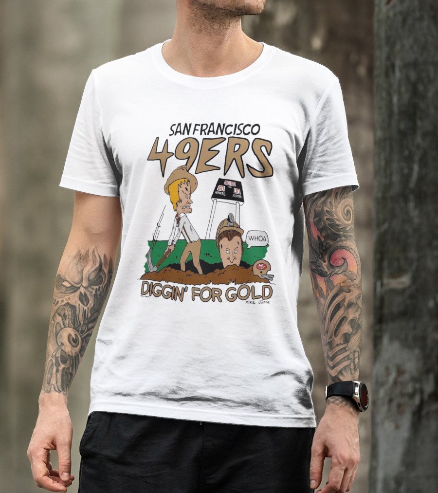 San Francisco 49ers Diggin' For Gold NFL X Beavis And Butt-Head T-Shirt