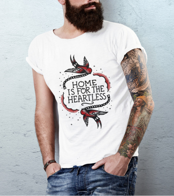 Home Is For The Heartless Red Swallows And Chain T-Shirt