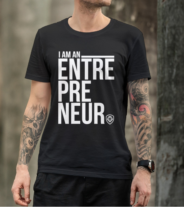 I Am An Entrepreneur Lion Shield Badge T-Shirt
