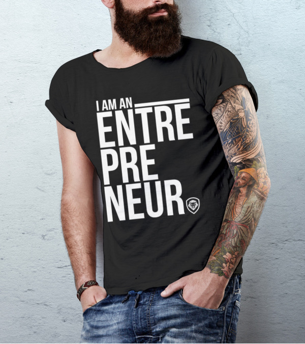 I Am An Entrepreneur Lion Shield Badge T-Shirt