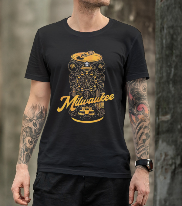 Milwaukee State Fair Park Ferris Wheel And Beer Can T-Shirt
