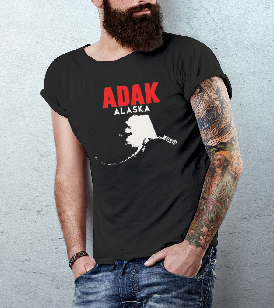 Adak Alaska State Map Travel USA Alaskan America T-Shirt