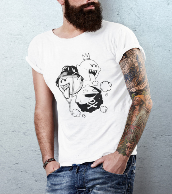 Kain Carter Bomb Squad Ghostly Trio With Crown And Bucket Hat T-Shirt