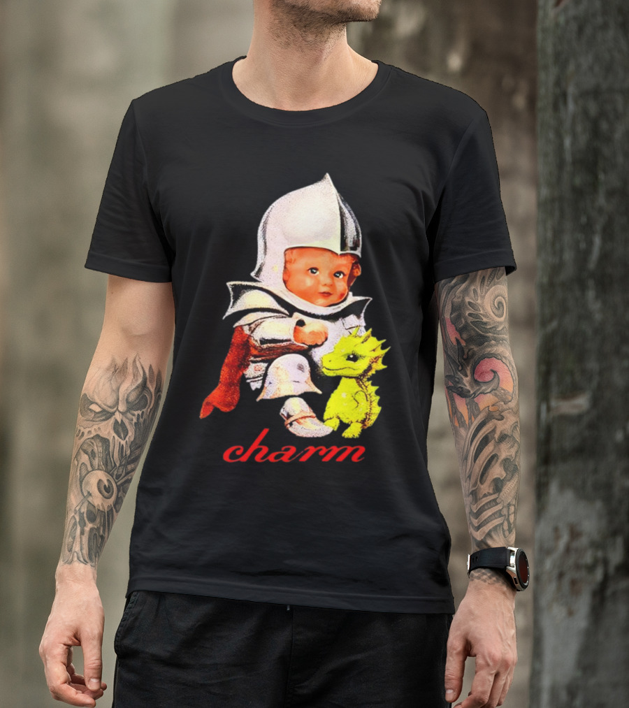 Claire Cottrill HQ Charm Dragon Knight Baby In Armor With Yellow Dragon T-Shirt
