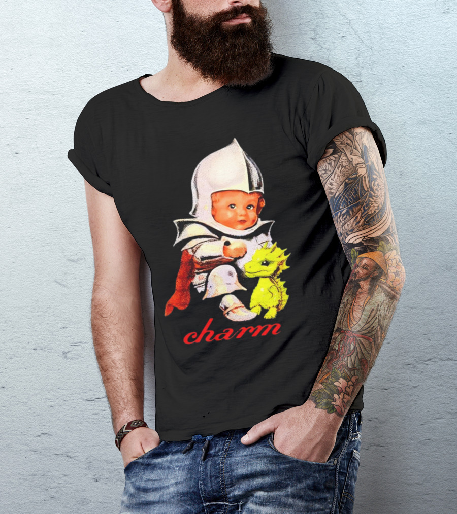 Claire Cottrill HQ Charm Dragon Knight Baby In Armor With Yellow Dragon T-Shirt