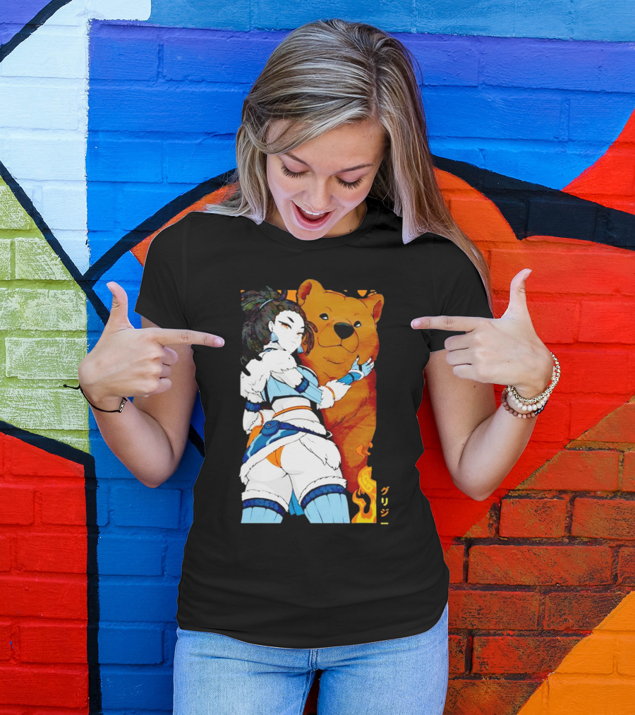 Grizzy X Gsupps Waifu Collab Anime Bear Fire T-Shirt