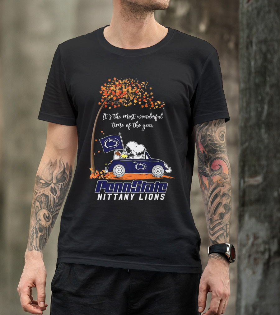 It's The Most Wonderful Time Of The Year Snoopy Driving Car Penn State Nittany Lions T-Shirt