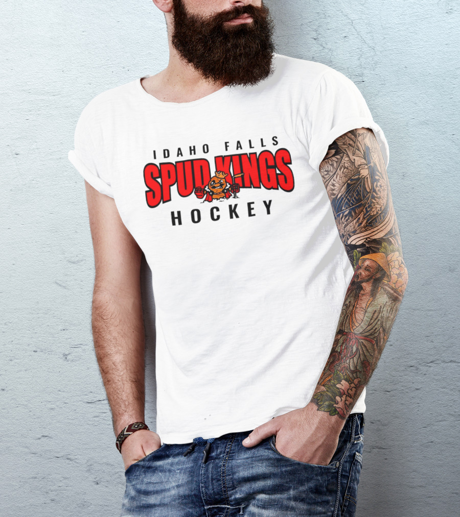 Idaho Falls Spud Kings Hockey Team Bold Red And Black T-Shirt