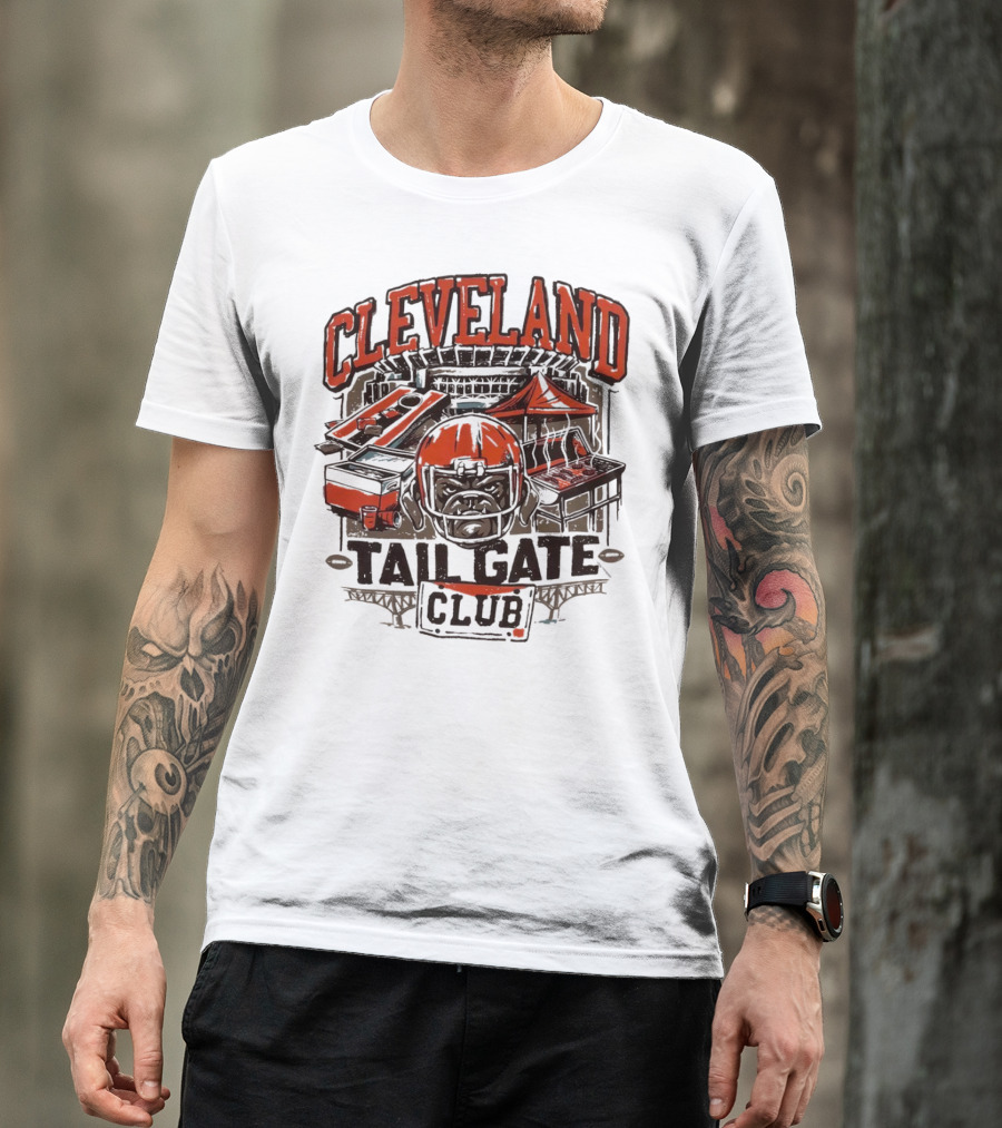 Cleveland Browns Tailgate Club Stadium Cornhole Helmet Grill T-Shirt