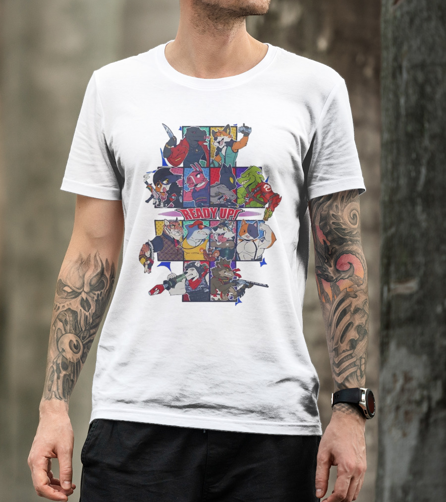 Ready Up Honoring Dragoneer’s Legacy Anthro Characters Grid With Weapons T-Shirt