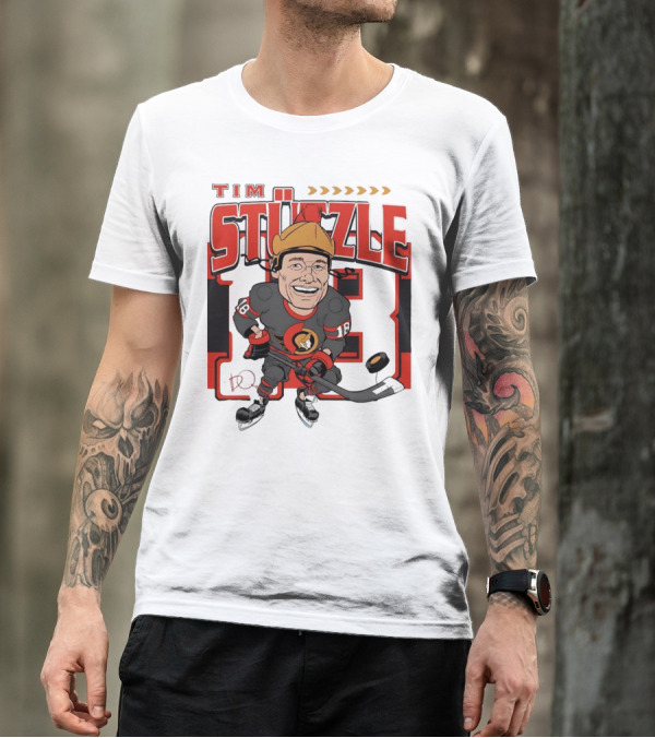 Tim Stützle Ottawa Senators Hockey Number 18 Caricature T-Shirt