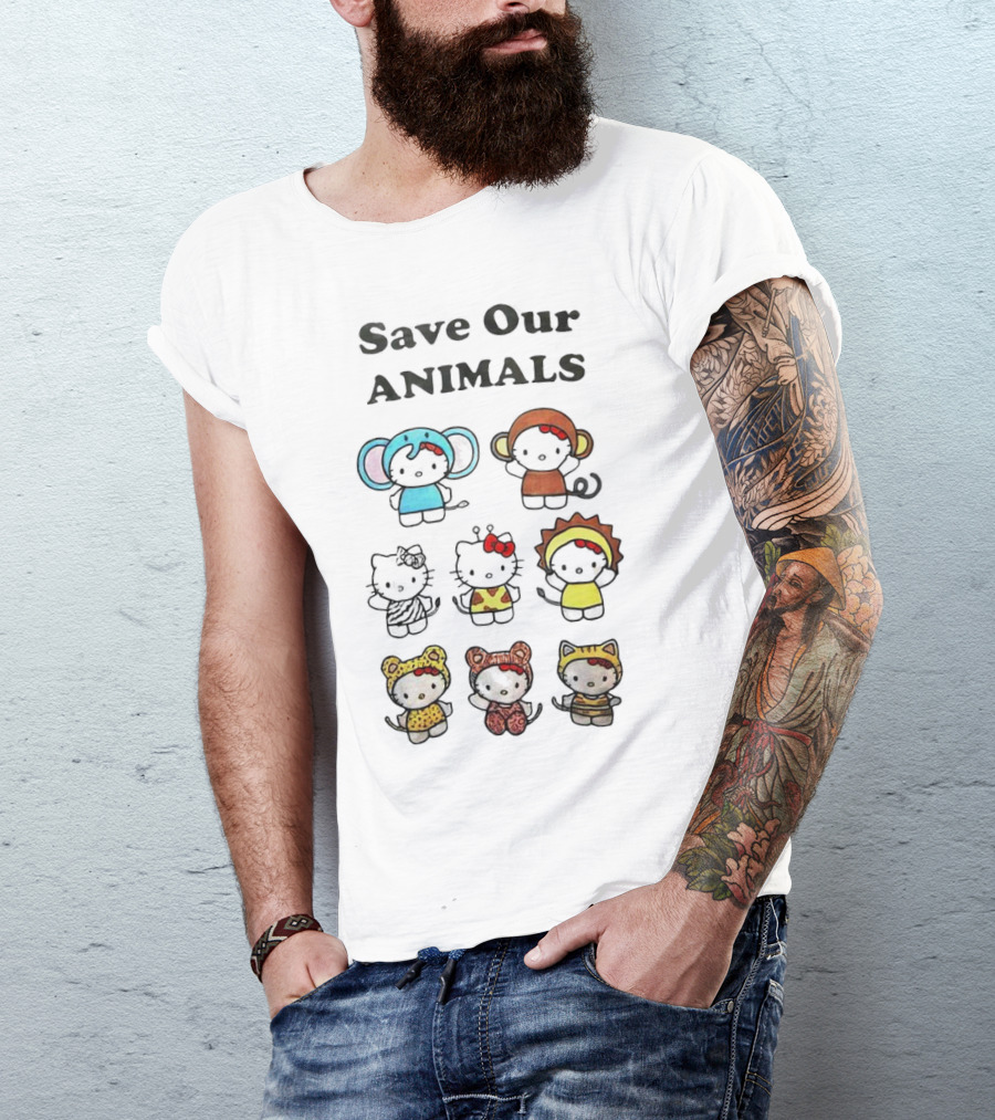 Save Our Animals Hello Kitty Series Pamela Anderson Collaboration T-Shirt
