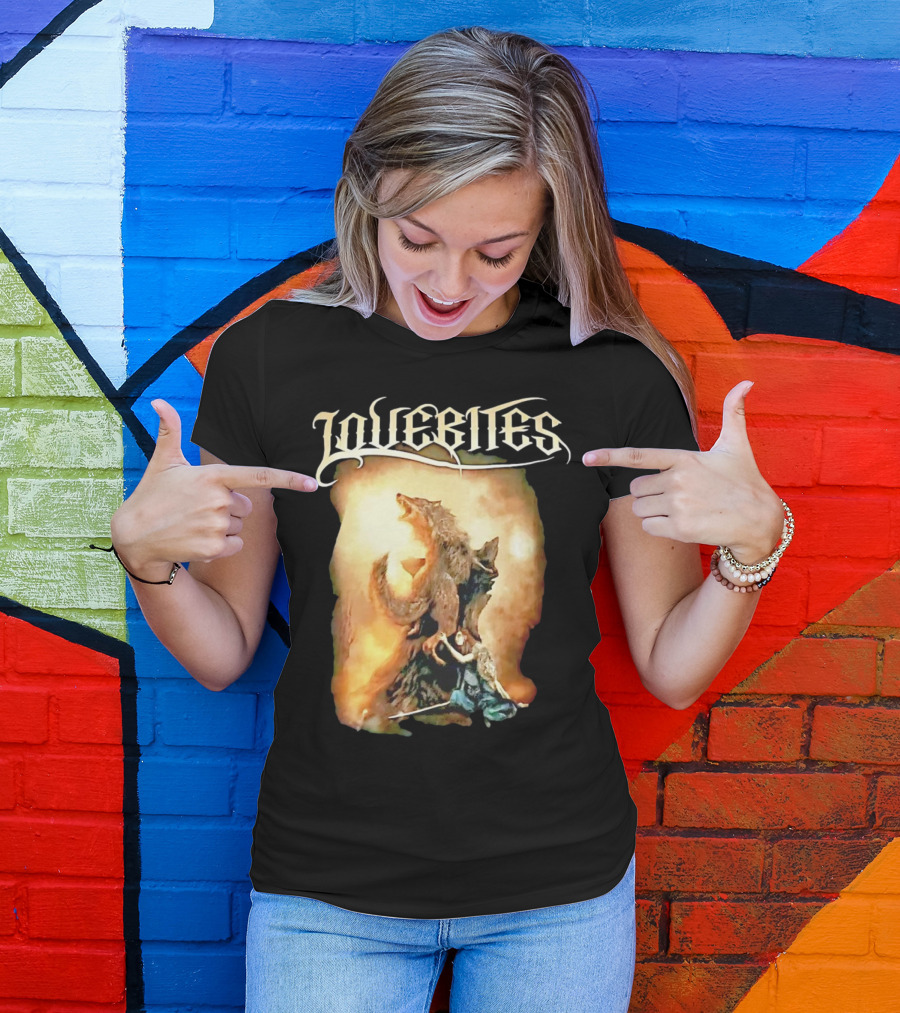 LOVEBITES Wolf Warrior Art With Knight And Sword T-Shirt