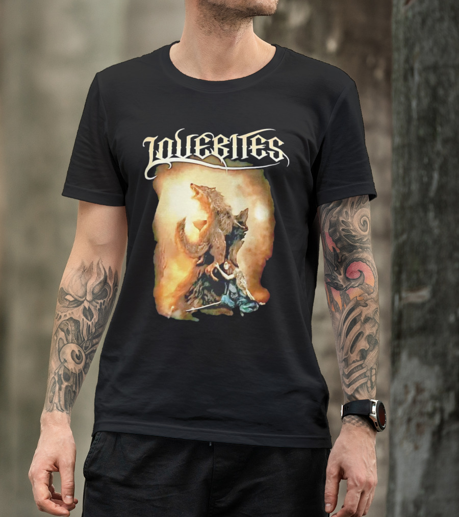 LOVEBITES Wolf Warrior Art With Knight And Sword T-Shirt