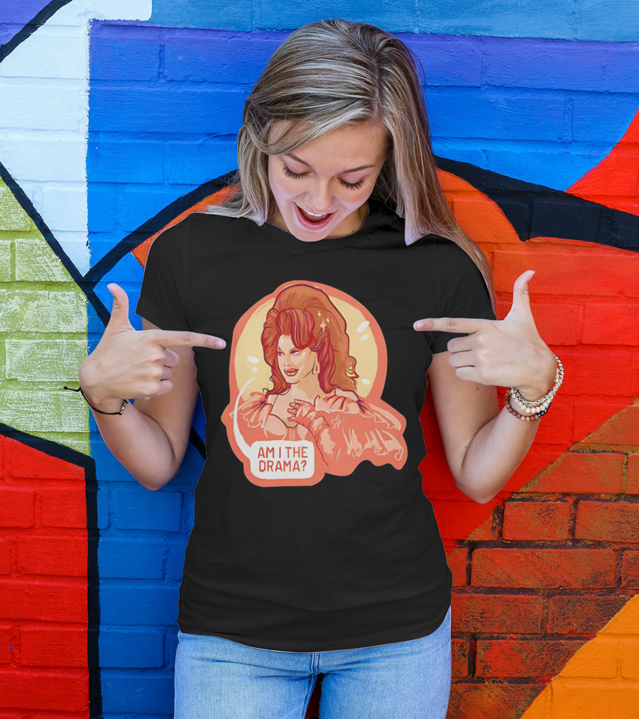 Am I The Drama? Bold Diva With Glamorous Hair And Earrings T-Shirt