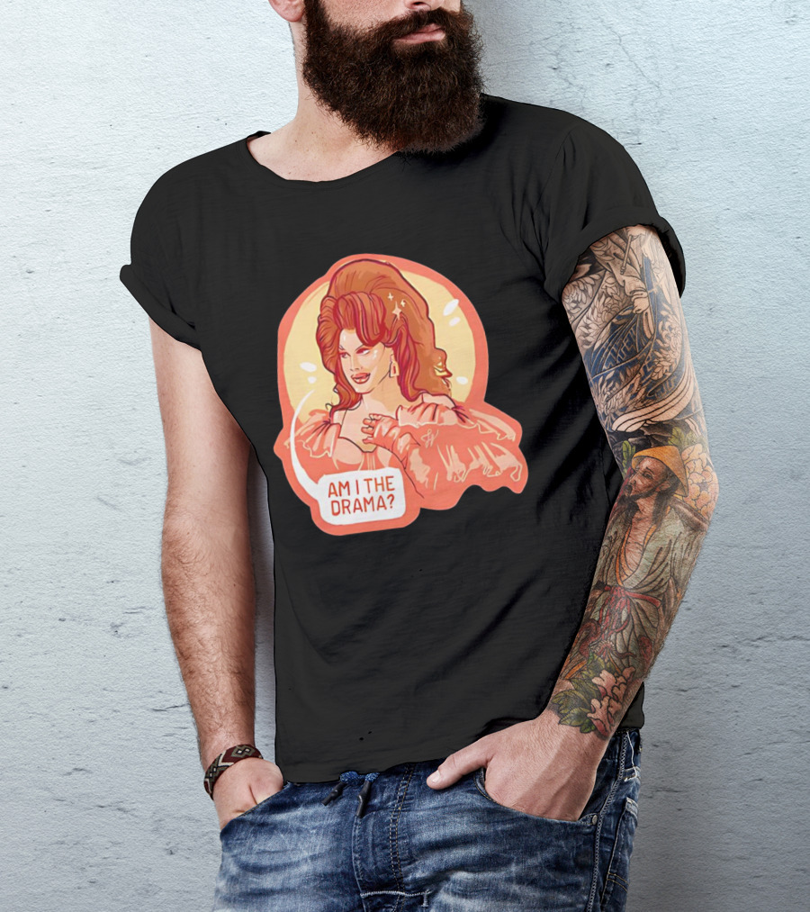 Am I The Drama? Bold Diva With Glamorous Hair And Earrings T-Shirt