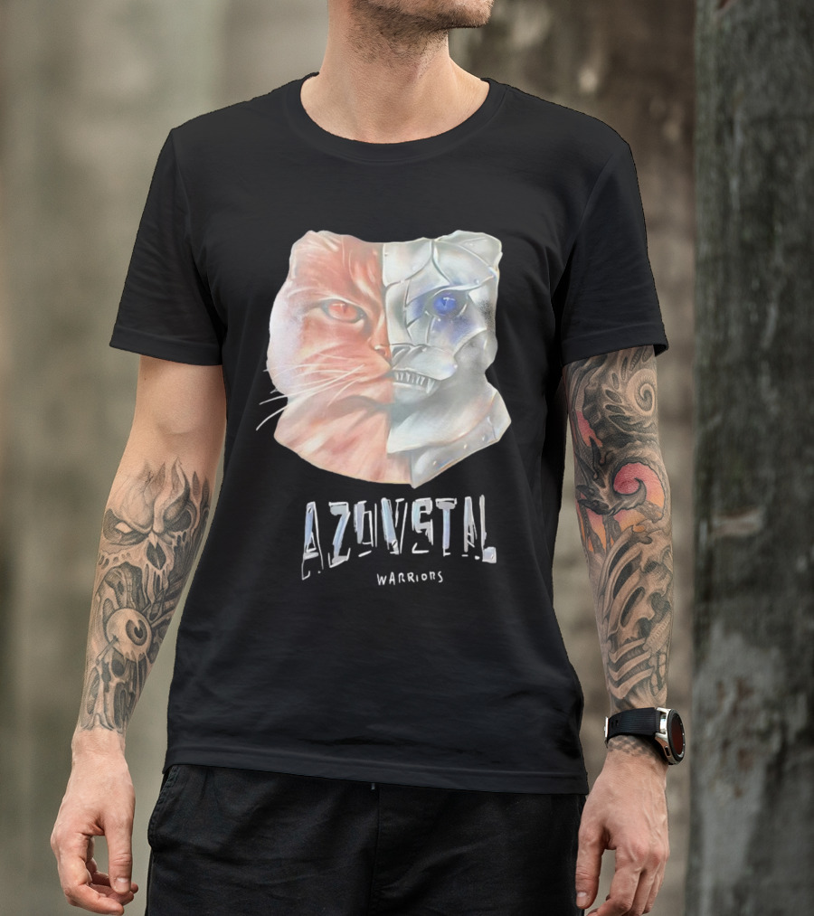 Azovstal Warriors Cat Dual Face Fusion T-Shirt