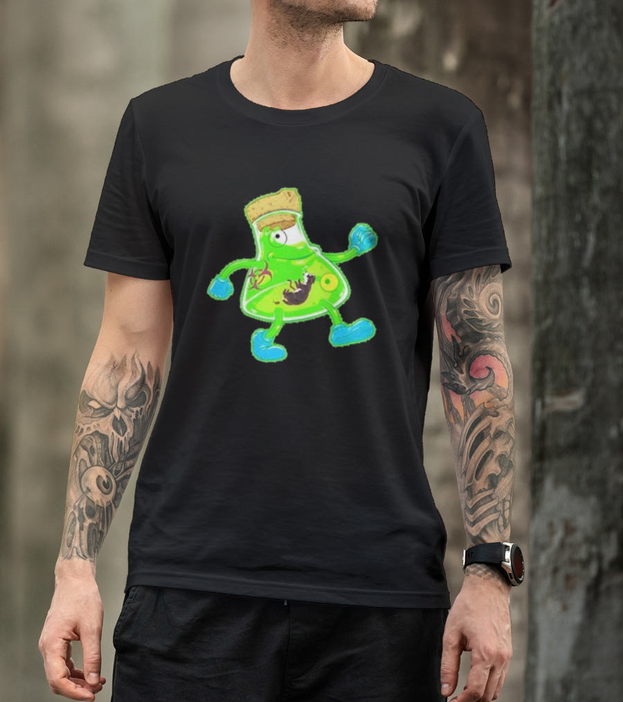Toxic Soy Monster Beaker Creature With Biohazard T-Shirt