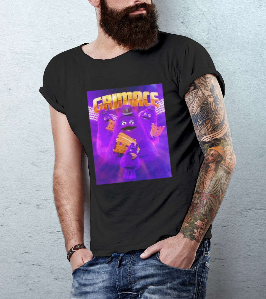 Grimace New York Mets Baseball Mascot Collage Retro T-Shirt