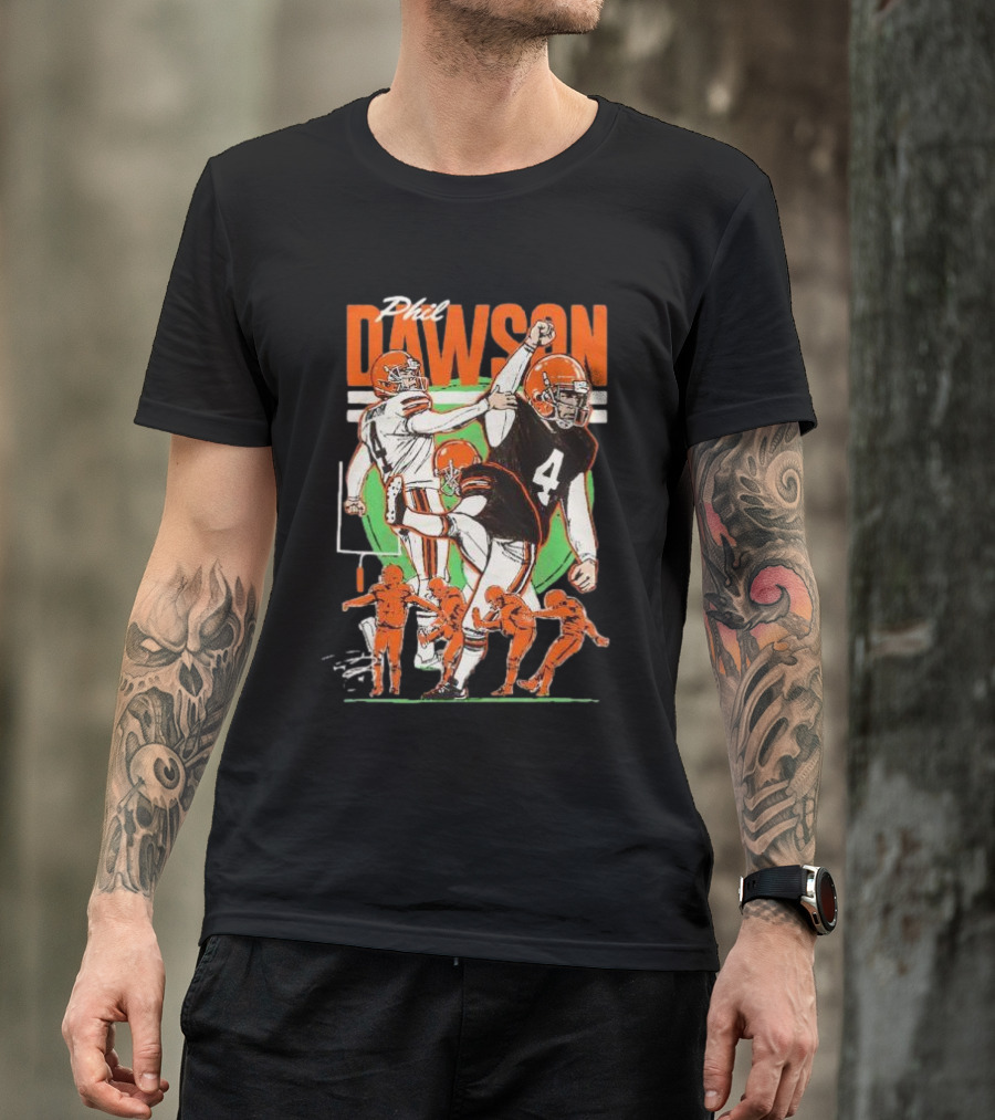 Phil Dawson Cleveland Browns Vintage Signature Football T-Shirt