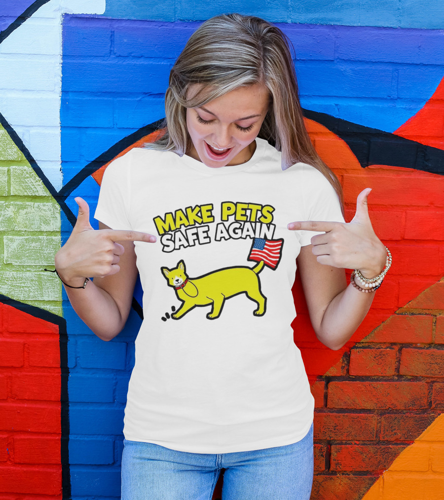 Make Pets Safe Again US Flag Dog Tail T-Shirt