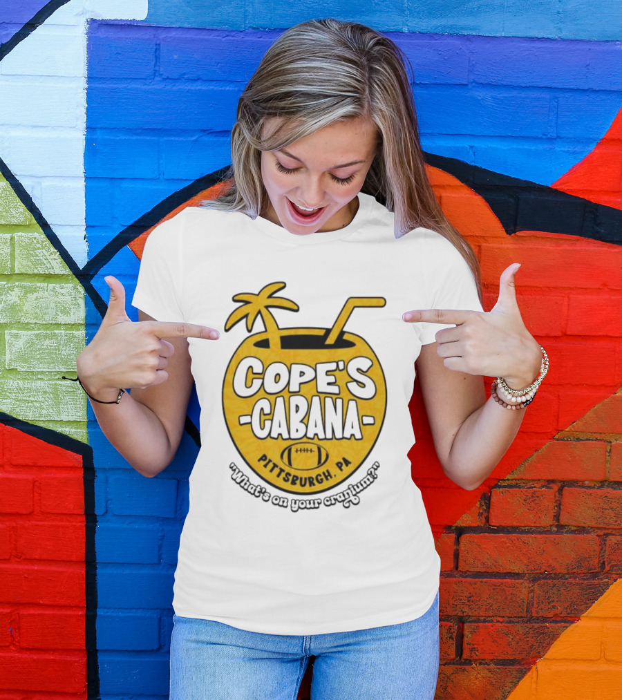 Cope's Cabana Pittsburgh PA What's On Your Cranium Football Coconut Palm T-Shirt