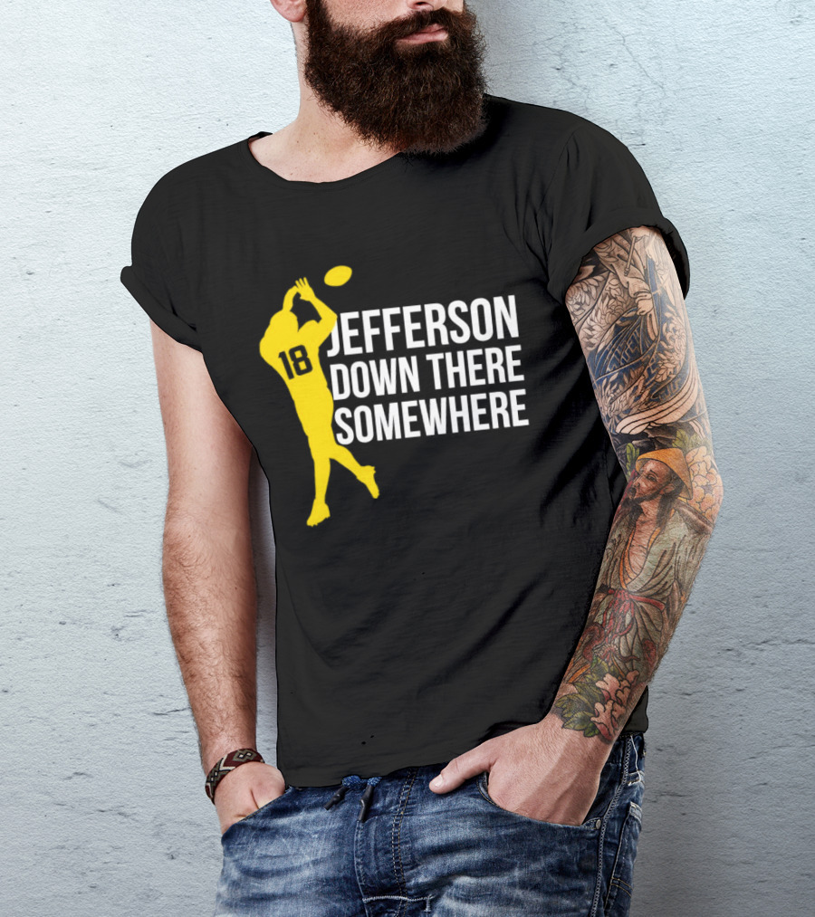 Minnesota Vikings Jefferson Down There Somewhere 18 Football T-Shirt
