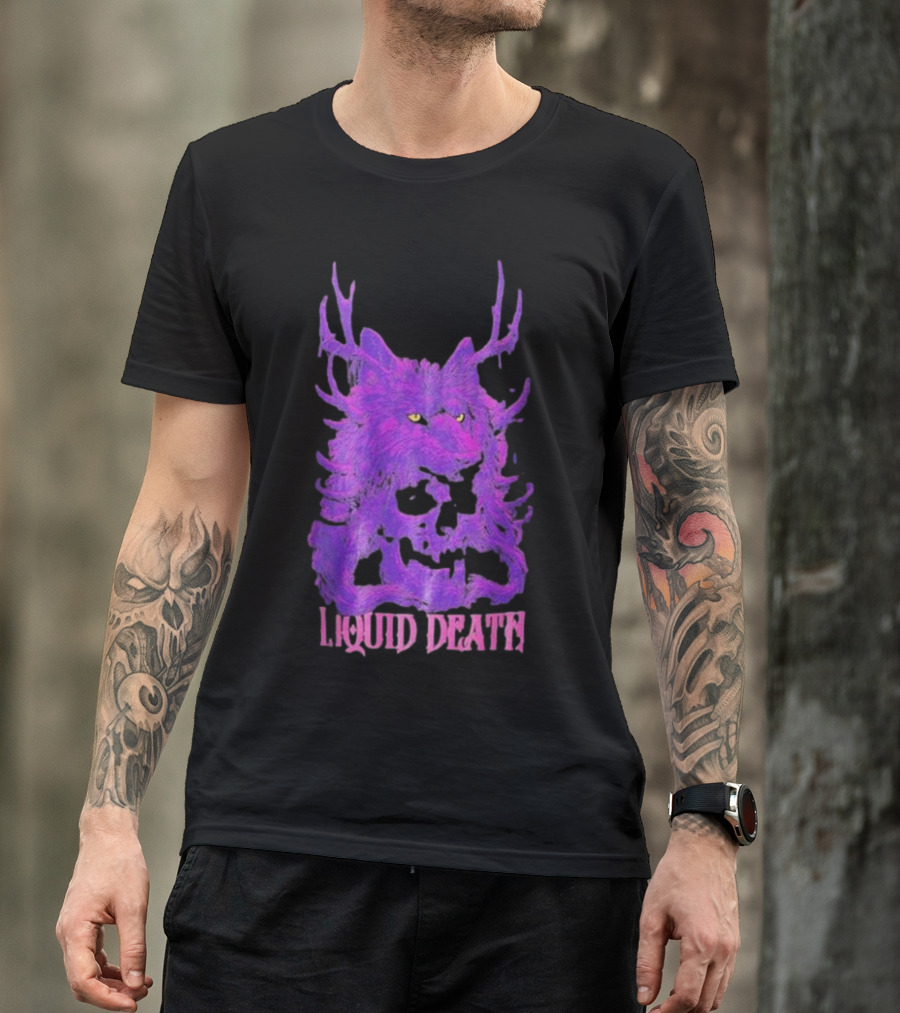 Liquid Death Purple Deathwolf Skull T-Shirt