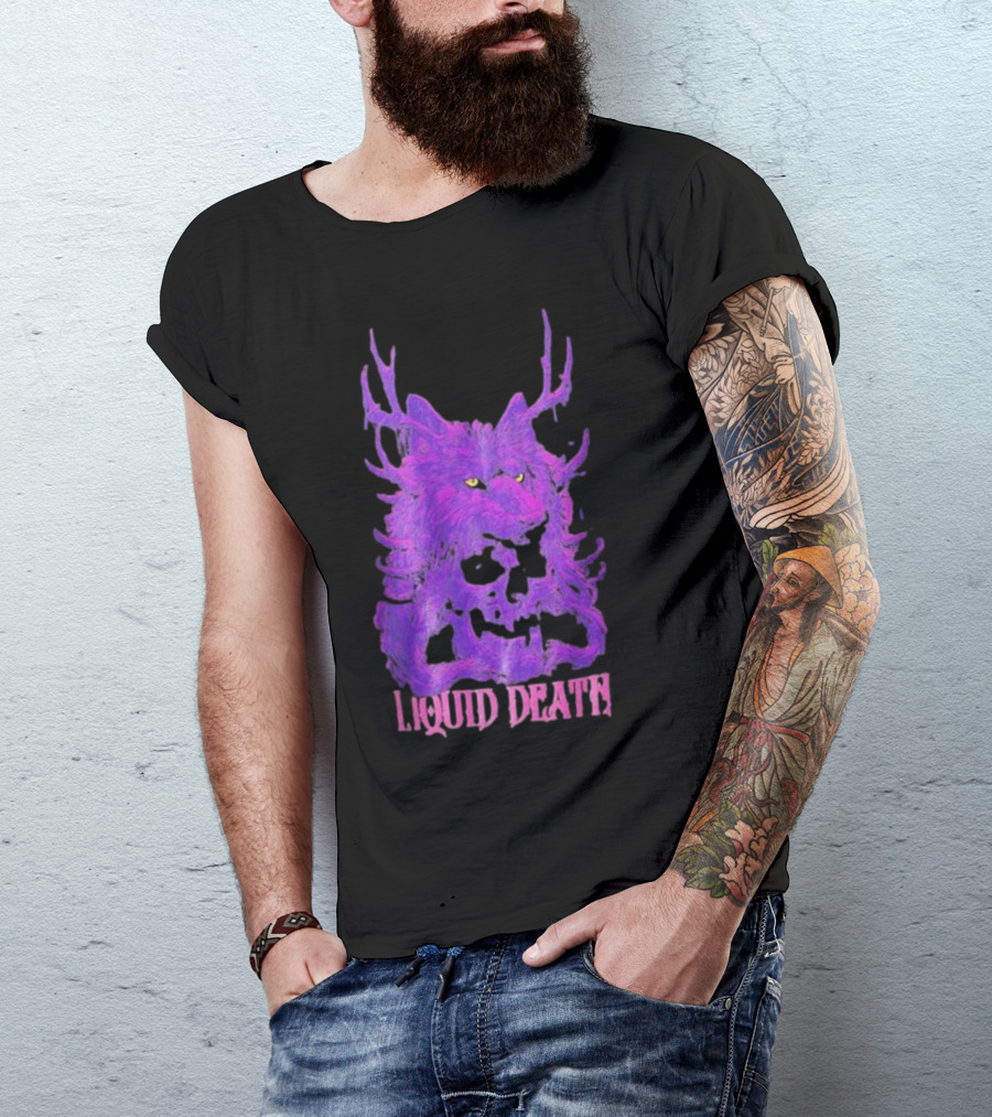 Liquid Death Purple Deathwolf Skull T-Shirt