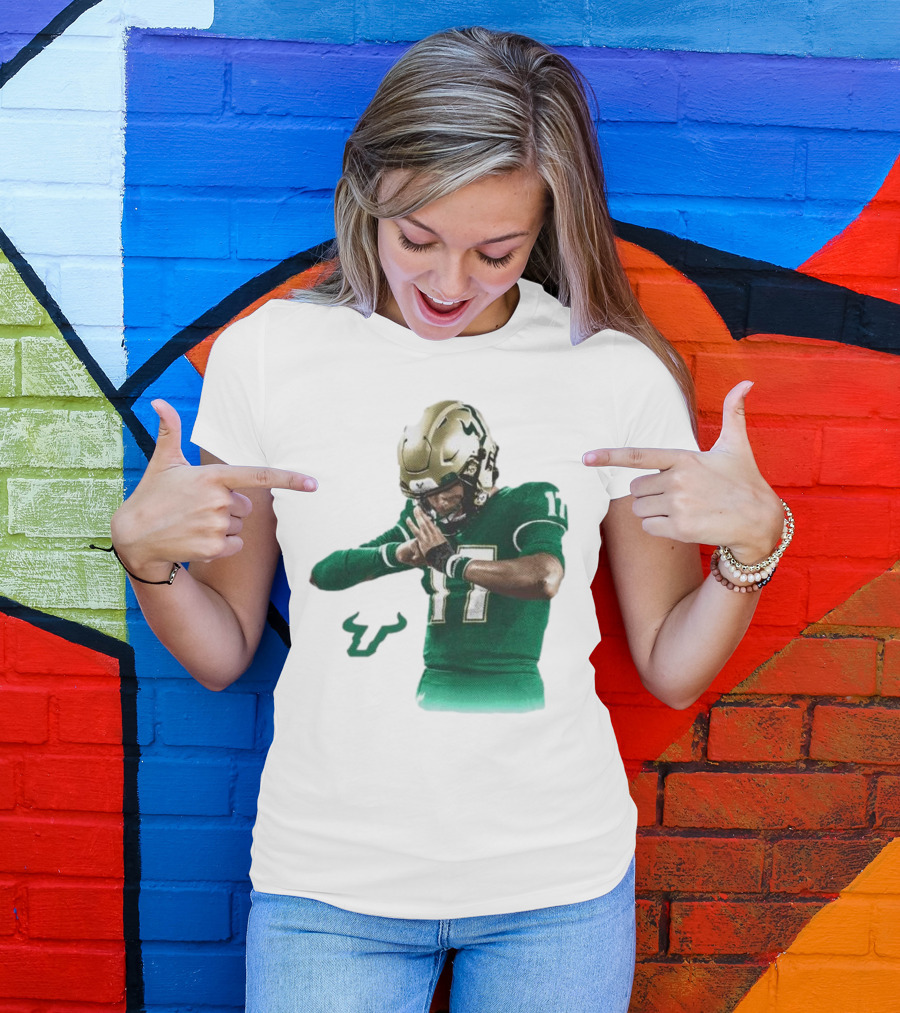 Byrum Brown South Florida Bulls Football 17 Green Jersey T-Shirt