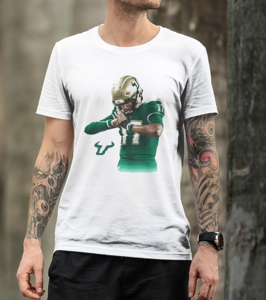 Byrum Brown South Florida Bulls Football 17 Green Jersey T-Shirt