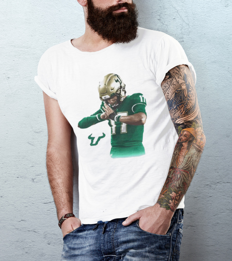 Byrum Brown South Florida Bulls Football 17 Green Jersey T-Shirt