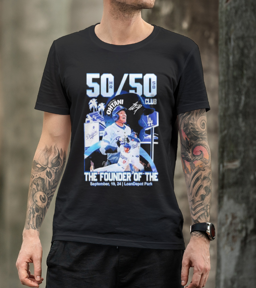 50 HR/50 SB Club Shohei Ohtani The Founder Of The September 19 24 LoanDepot Park T-Shirt