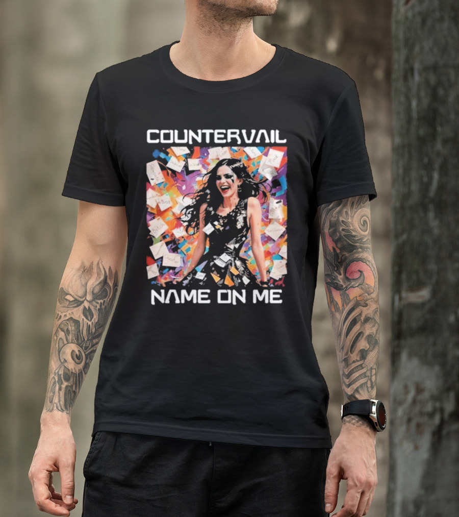 Countervail Name On Me Vibrant Collage Joyful Woman With Notes T-Shirt