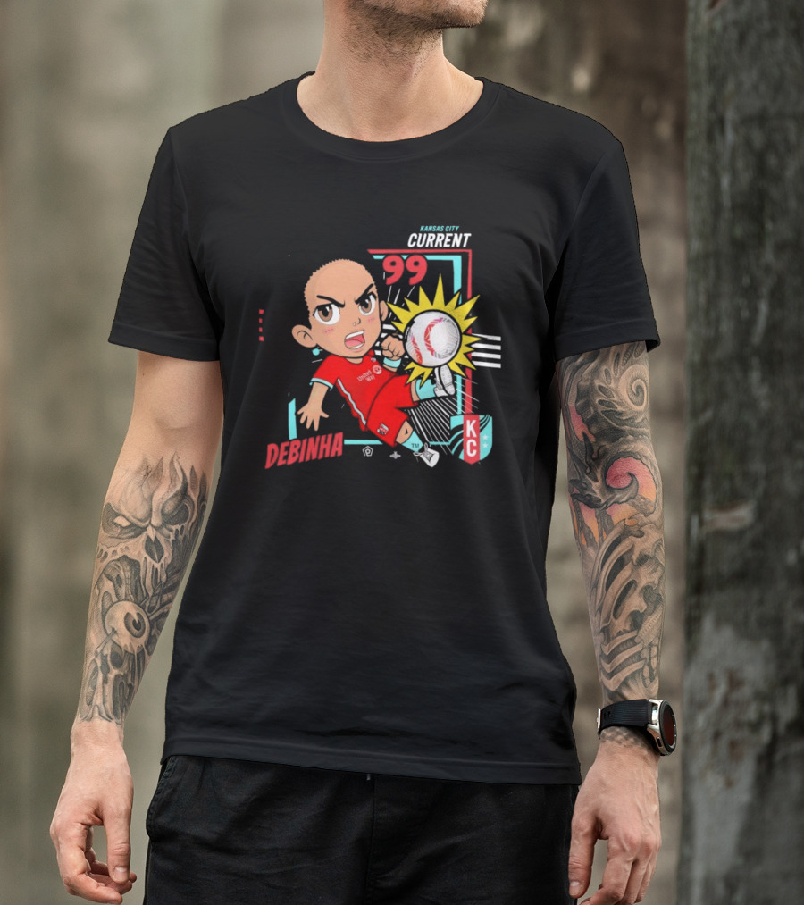 Kansas City Current Debinha 99 Chibi KC Soccer Animation T-Shirt