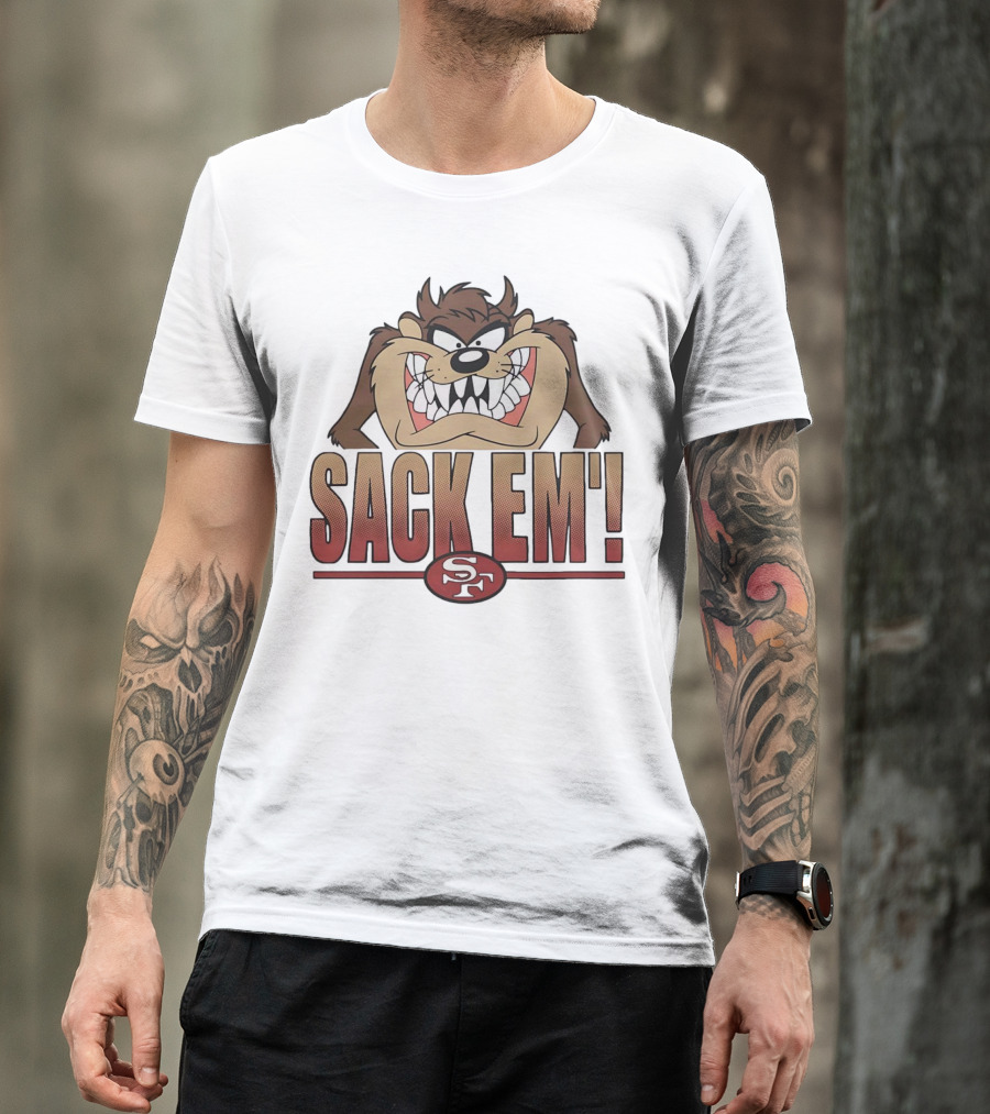 Looney Tunes Taz San Francisco 49ers Sack Em NFL Collaboration T-Shirt