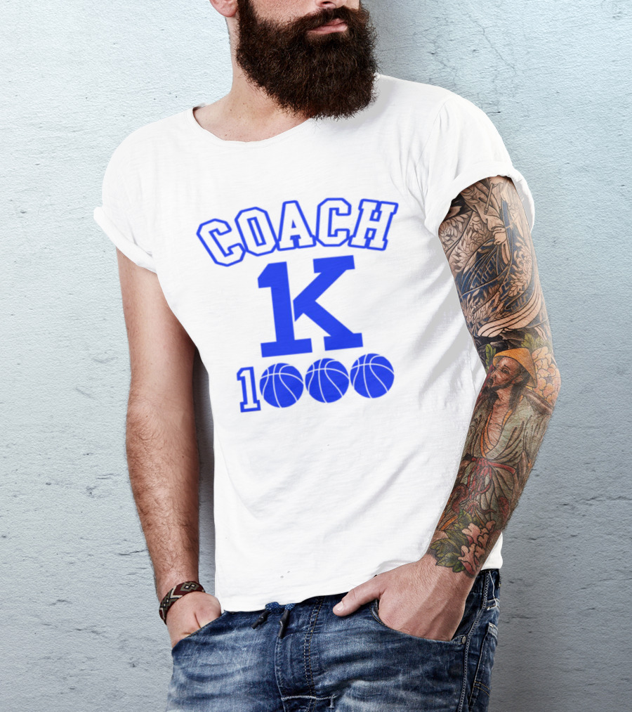 Coach K 1000 Wins Basketball Achievement T-Shirt
