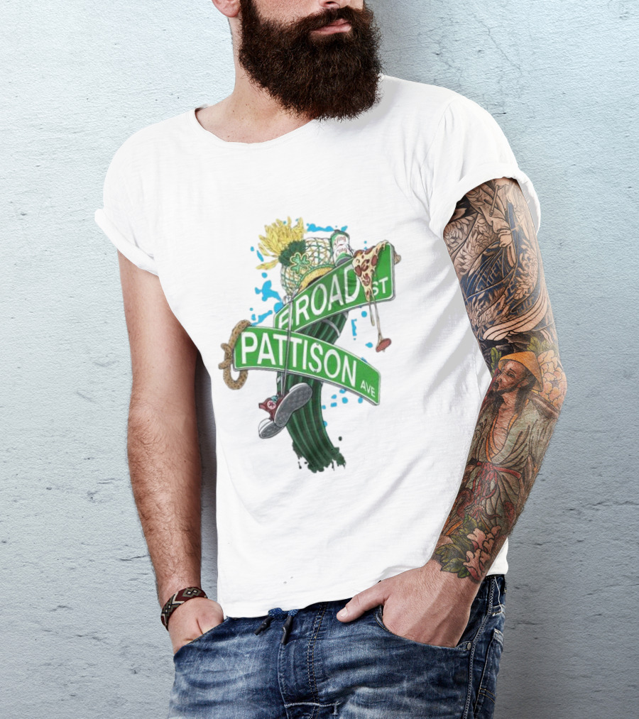 Broad And Pattison Ave Philly Sports With Icons Of Philadelphia Sports And Culture T-Shirt