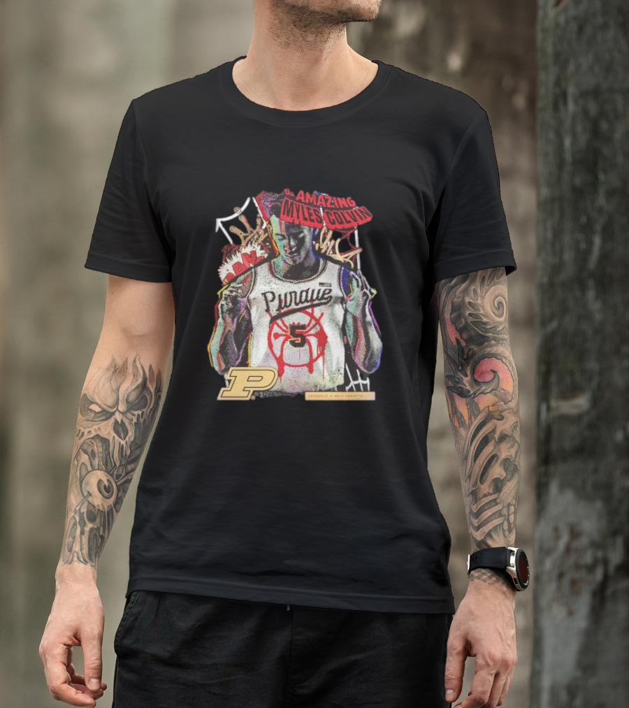 The Amazing Myles Colvin Purdue Boilermakers Spider-Man Mashup T-Shirt