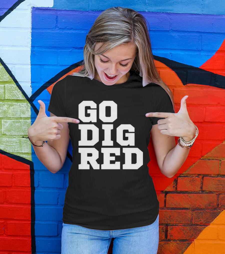 Go Dig Red Volleyball Nebraska Huskers Fan Spirit T-Shirt
