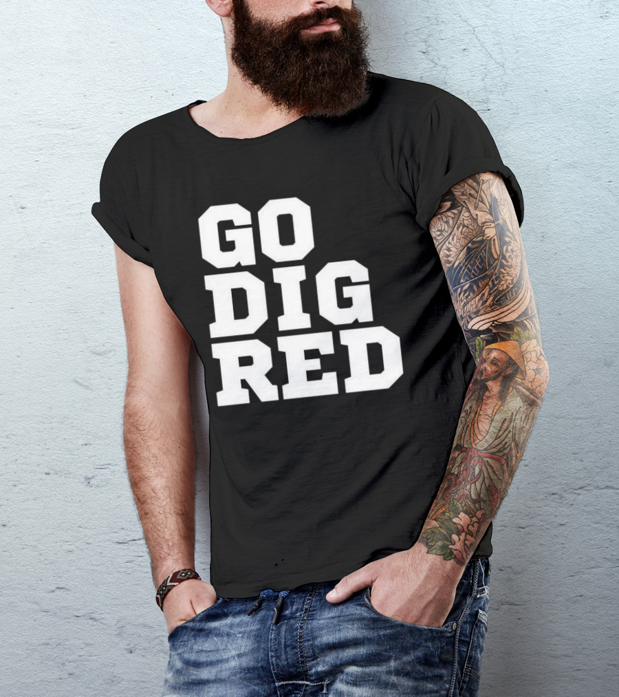 Go Dig Red Volleyball Nebraska Huskers Fan Spirit T-Shirt