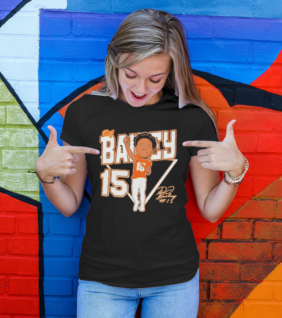 DJ Bailey 15 Sam Houston Bearkats Signature Cartoon T-Shirt